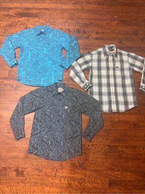 Cinch Boys Western Bundle Size S 6-8 Cowboy Paisley Plaid Rodeo Lot of 3